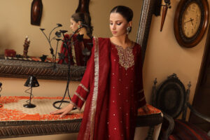 Elsa Shirt With Pants & Dupatta Aa-8343