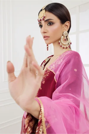 Zahra Shirt And Pants With Dupatta Aa-1013