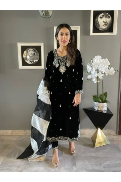 Ella Shirt With Pants & Dupatta Aa-00612 - Image 2