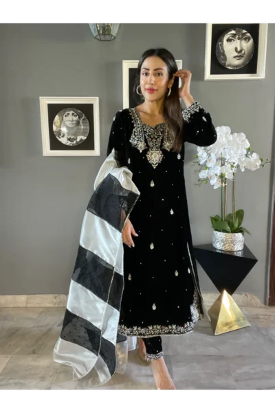 Ella Shirt With Pants & Dupatta Aa-00612 - Image 4