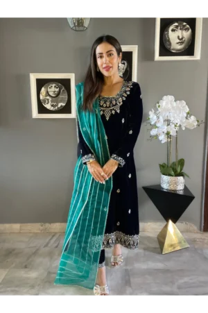 Merub Shirt With Pants & Dupatta Aa-00910