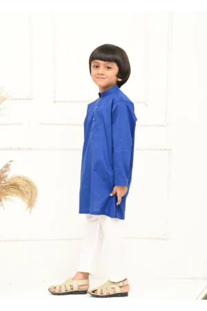 Mom4Little - Electric Blue and white kurta pajama