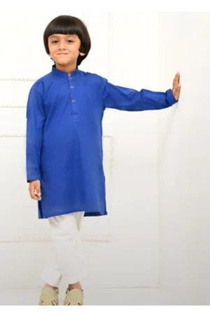 Mom4Little - Electric Blue and white kurta pajama