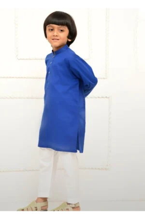 Mom4Little - Electric Blue and white kurta pajama