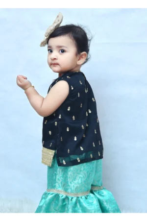 Mom4Little Pret Ferozi Chiffon Gharara Set