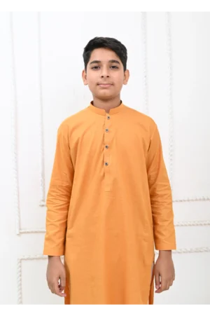 Mom4Little Pret cotton Mustard and white Kurta Pajama