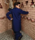 Mom4Little Pret Blended Cotton Navy Blue Kameez Shalwar set - Image 6