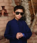 Mom4Little Pret Blended Cotton Navy Blue Kameez Shalwar set - Image 3