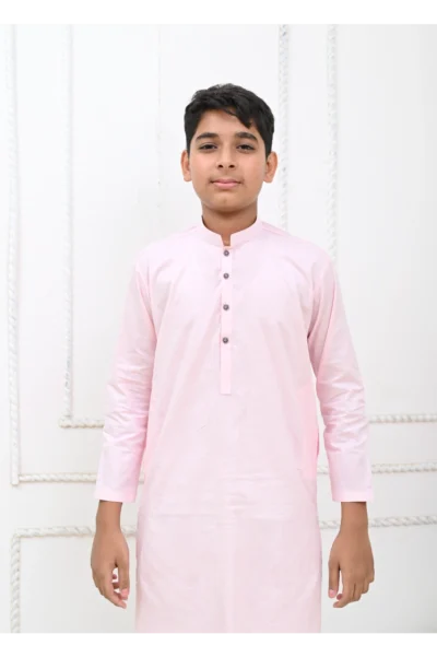 Mom4Little Pret Cotton Pastel Pink Kurta and White Pajama - Image 4