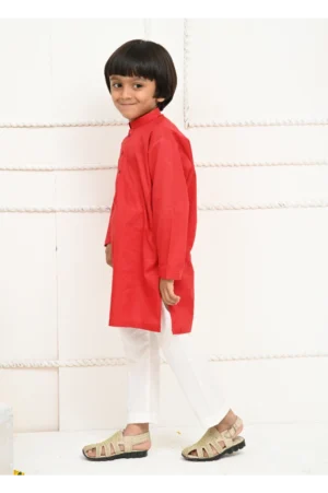 Mom4Little Red Kurta and White Pajama