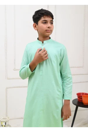 Mom4Little Pret Cotton Sea Green and white kurta pajama