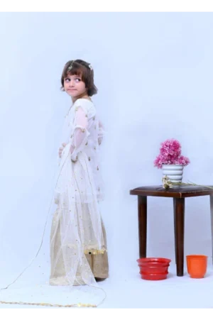 Mom4Little White Chiffon Gharara Set