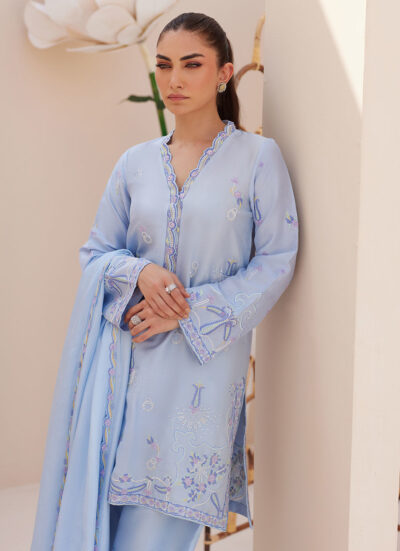Bettie Cornflower Blue Shirt and Dupatta - Image 7