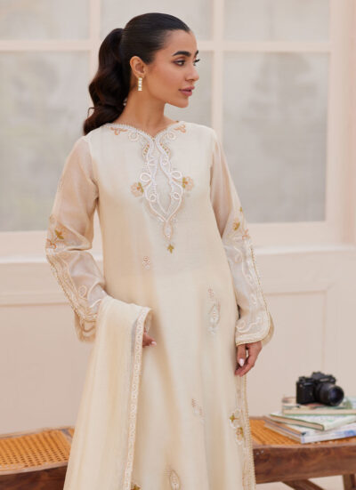 Evra Ivory Shirt and Dupatta - Image 4