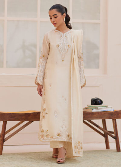 Evra Ivory Shirt and Dupatta - Image 3