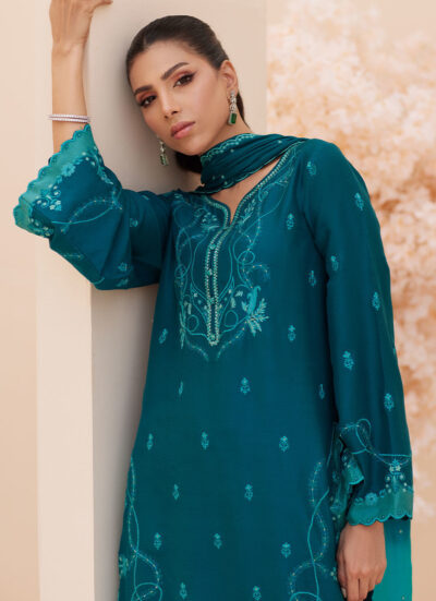 Evel Emerald Shirt and Dupatta - Image 8