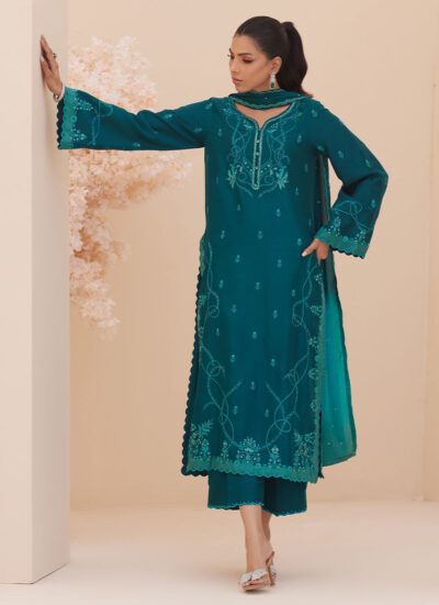 Evel Emerald Shirt and Dupatta - Image 5