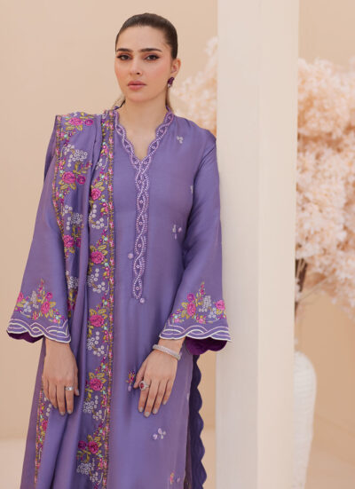 Goldie Grape Silk Shirt and Dupatta - Image 6