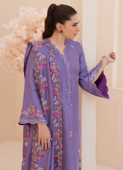 Goldie Grape Silk Shirt and Dupatta - Image 4