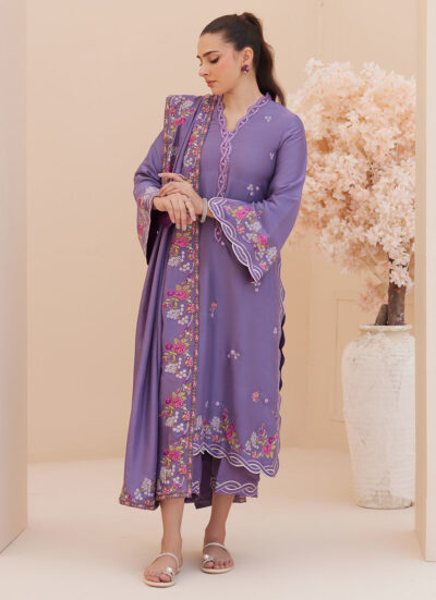 Goldie Grape Silk Shirt and Dupatta - Image 3