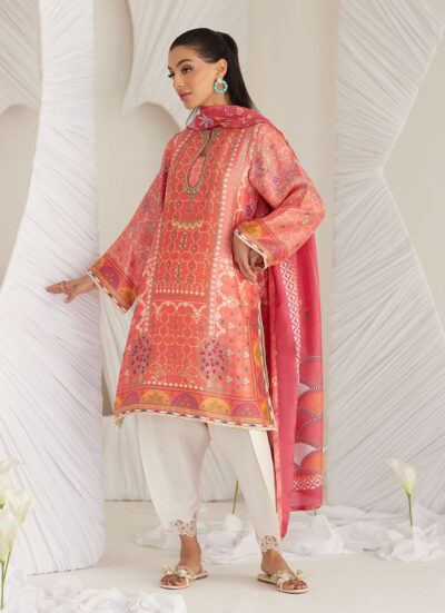 Lillia Tangerine Shirt and Dupatta - Image 2