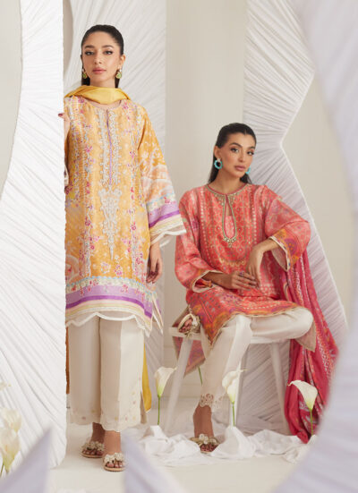 Lillia Tangerine Shirt and Dupatta - Image 7
