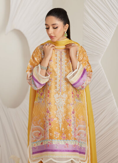 Anima Mustard Shirt and Dupatta - Image 4