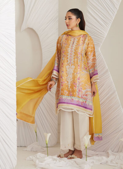 Anima Mustard Shirt and Dupatta - Image 2