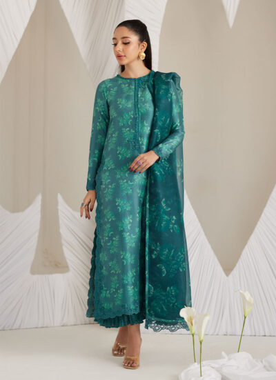 Camilla Emerald Shirt and Dupatta - Image 2