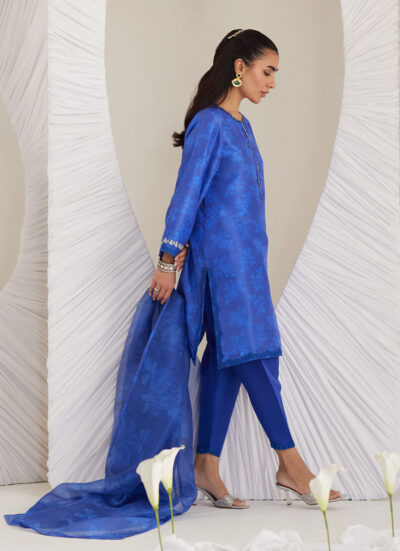 Electra Cobalt Shirt and Dupatta - Image 6