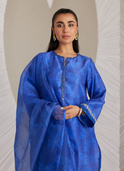 Electra Cobalt Shirt and Dupatta - Image 5
