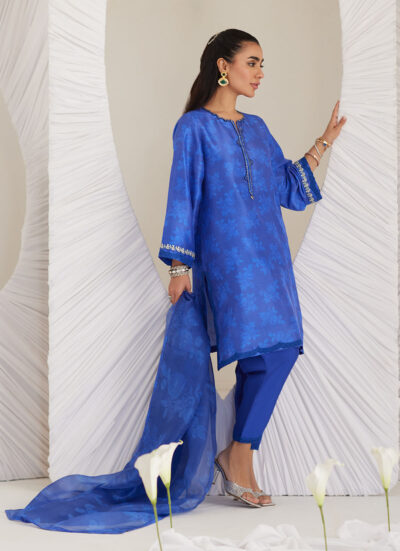 Electra Cobalt Shirt and Dupatta - Image 4