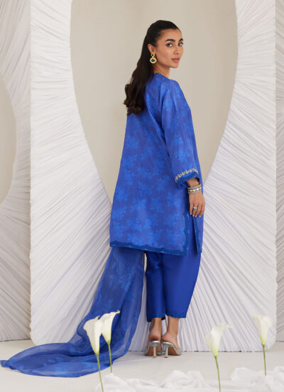 Electra Cobalt Shirt and Dupatta - Image 8
