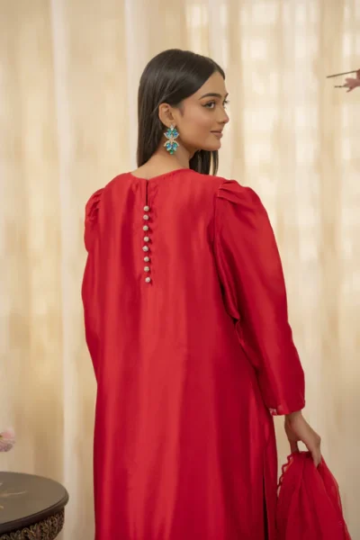 SAANJH - Cherry Red Formal Co-Ords - Image 2