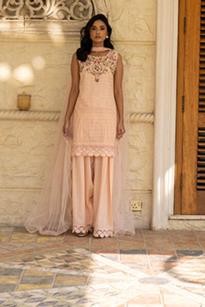 Peach Bloom With Shalwar - Image 5