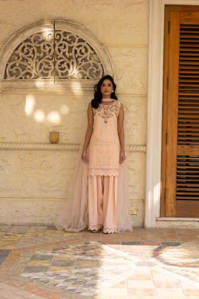 Peach Bloom With Shalwar - Image 3