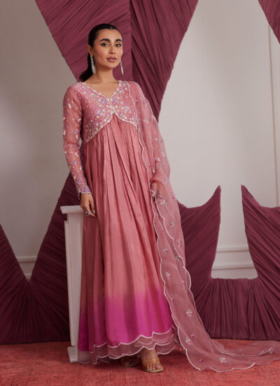 Wylie Watermelon Kalidaar And Dupatta - Image 4