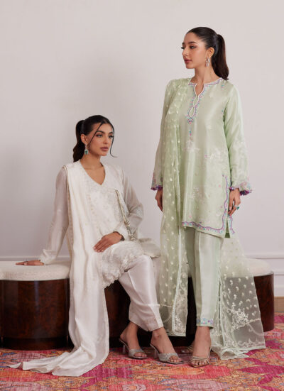 Pilar Mint Shirt And Dupatta - Image 8