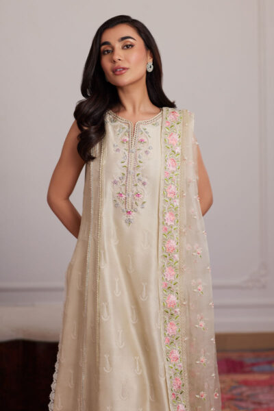 Everly Cream Shirt And Dupatta - Image 4
