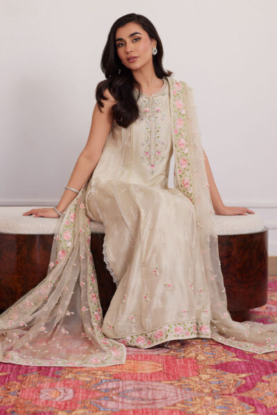 Everly Cream Shirt And Dupatta - Image 6