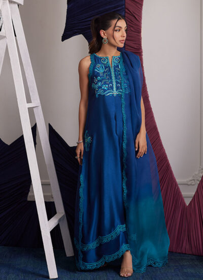 Skylar Teal Shirt And Dupatta - Image 3