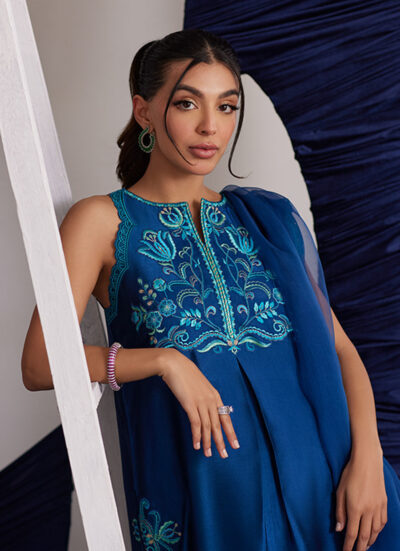 Skylar Teal Shirt And Dupatta - Image 2