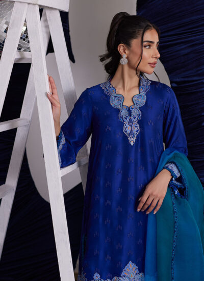 Aliza Azure Shirt And Dupatta - Image 2