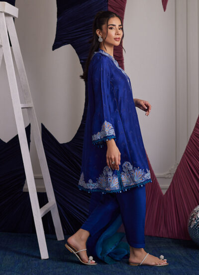 Aliza Azure Shirt And Dupatta - Image 6