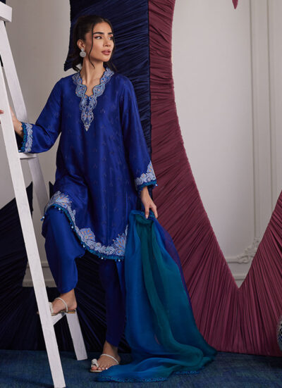 Aliza Azure Shirt And Dupatta - Image 5
