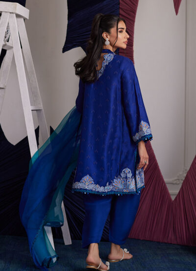 Aliza Azure Shirt And Dupatta - Image 3