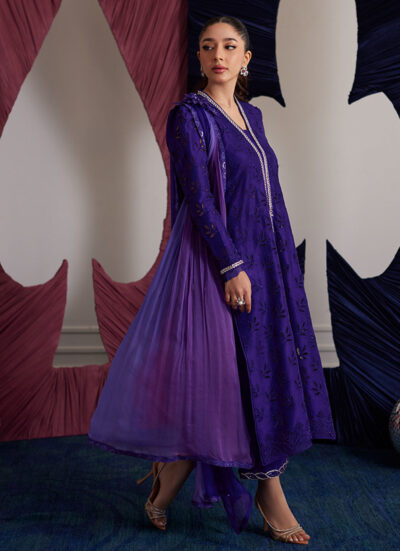 Gloria Indigo Shirt And Dupatta - Image 5