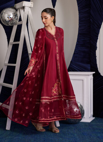 Miko Crimson Kalidaar And Dupatta - Image 5