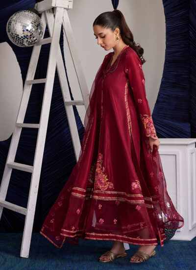 Miko Crimson Kalidaar And Dupatta - Image 4