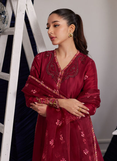 Miko Crimson Kalidaar And Dupatta - Image 11